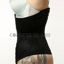 cressida black cotton underbust corset side view lace-up higher back panel corsets island