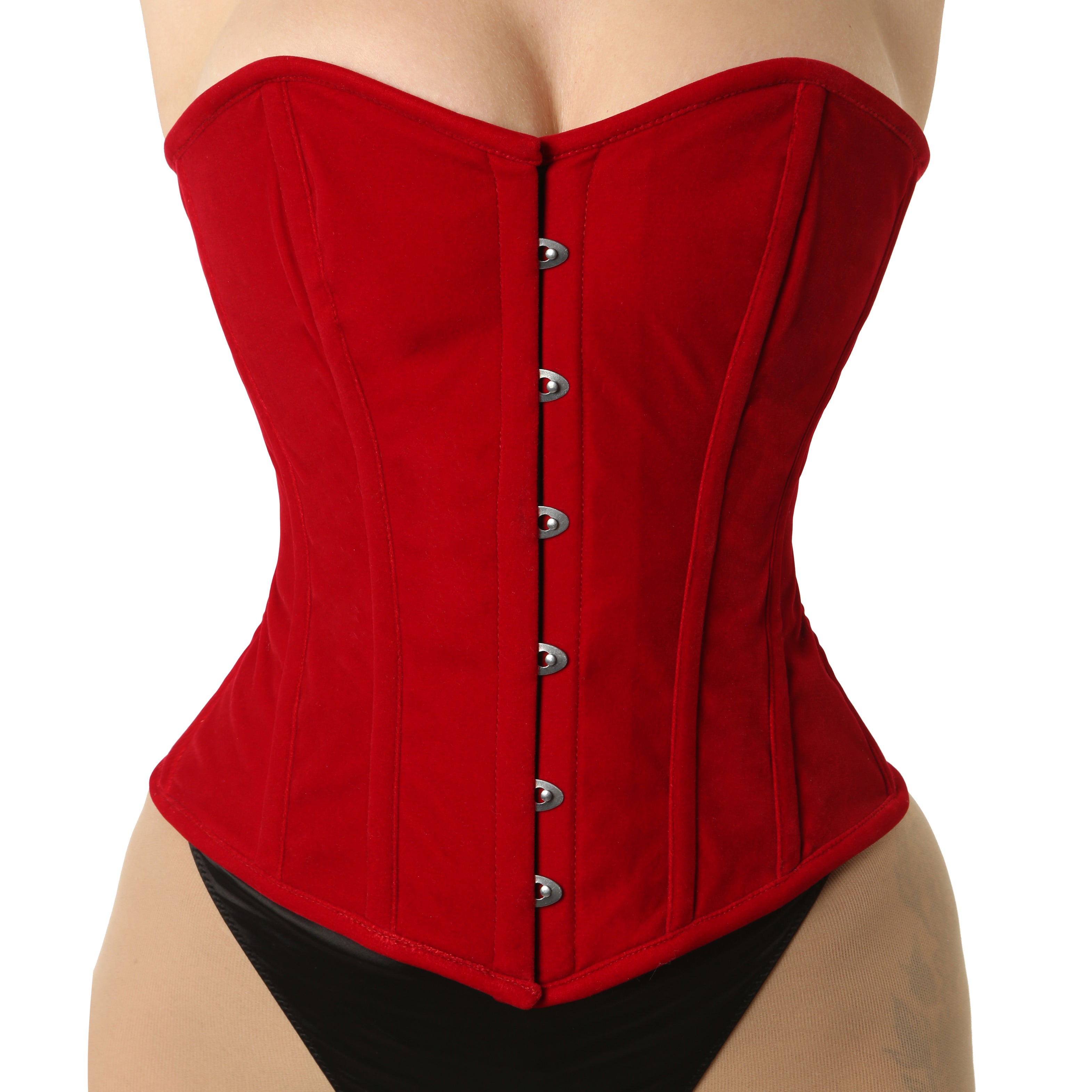 Regina - Velvet Overbust Steel Boned Waist Training Corset | All Colors