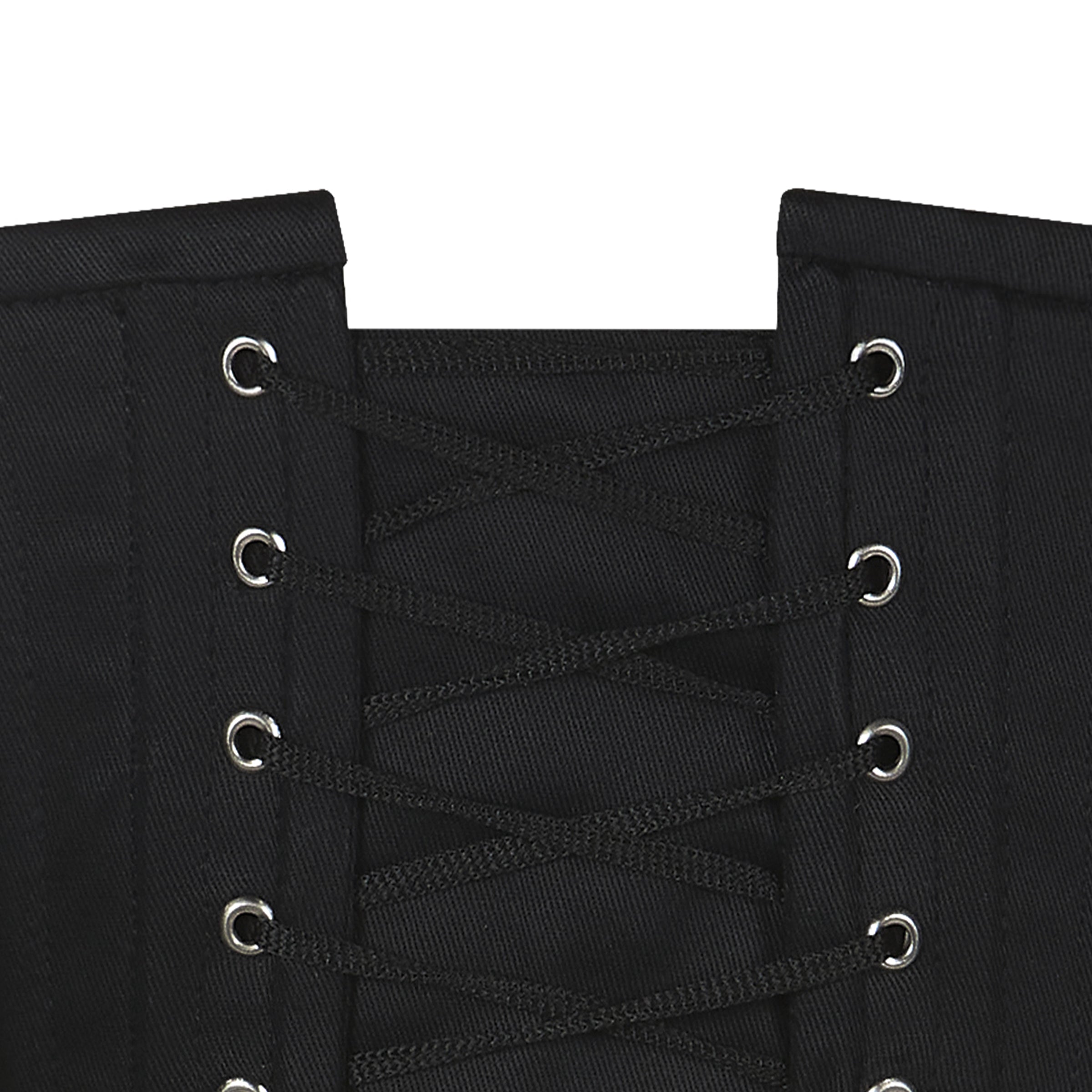 jessica black cotton overbust corset lace up back detail eyelets corsets island