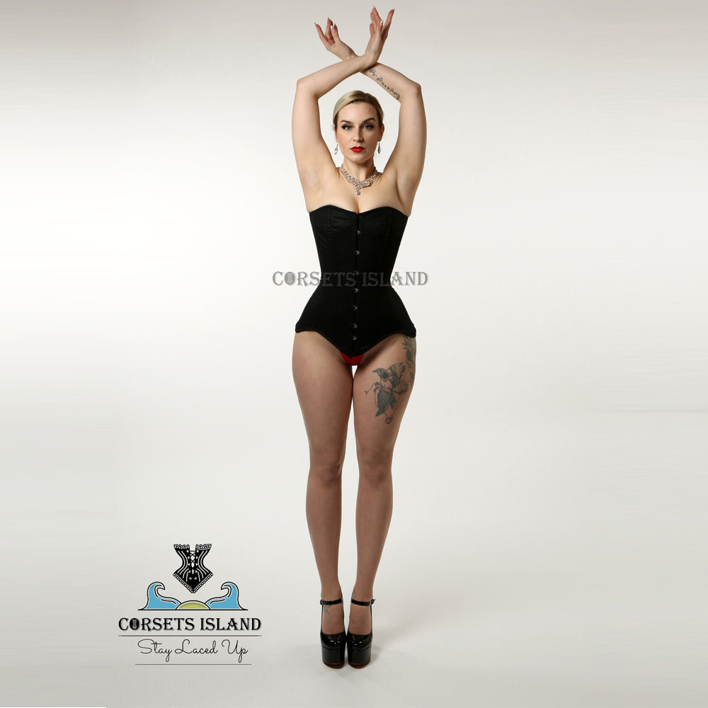 Penelope – Cotton Steel Boned Longline Overbust Corset