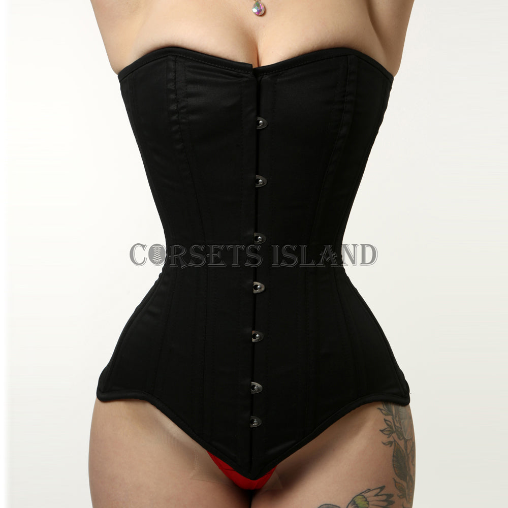 Penelope – Cotton Steel Boned Longline Overbust Corset