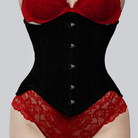 Mina – Soft Velvet Double Steel Boned Underbust Corset