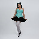 Jessica - Mint Green Polka Dot Pin Up Overbust Corset