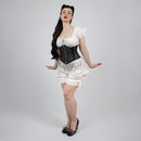Lily - Black White Polka Dot Pin Up Steel Boned Waspie Corset