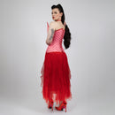 Quinn - Lestat shape - Double Steel Boned Pink Red Heart Pin-up Corset