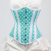 Susan - Mint Green White Polka Dot Pin Up Hourglass Corset