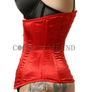 red satin corset