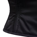 satin waspie corset black seam stitching detail - corsets island