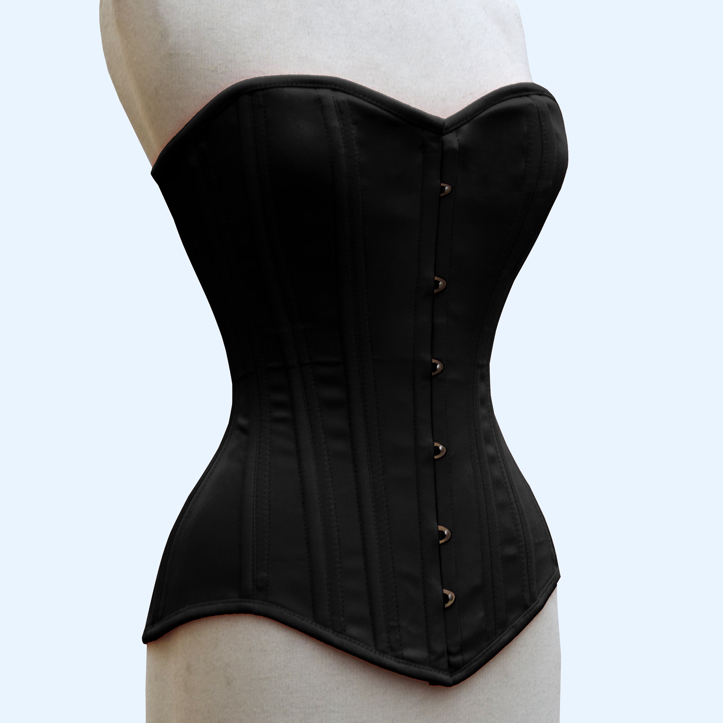 Elena - Overbust Long Line Cotton Steel Boned Corset | All Colors