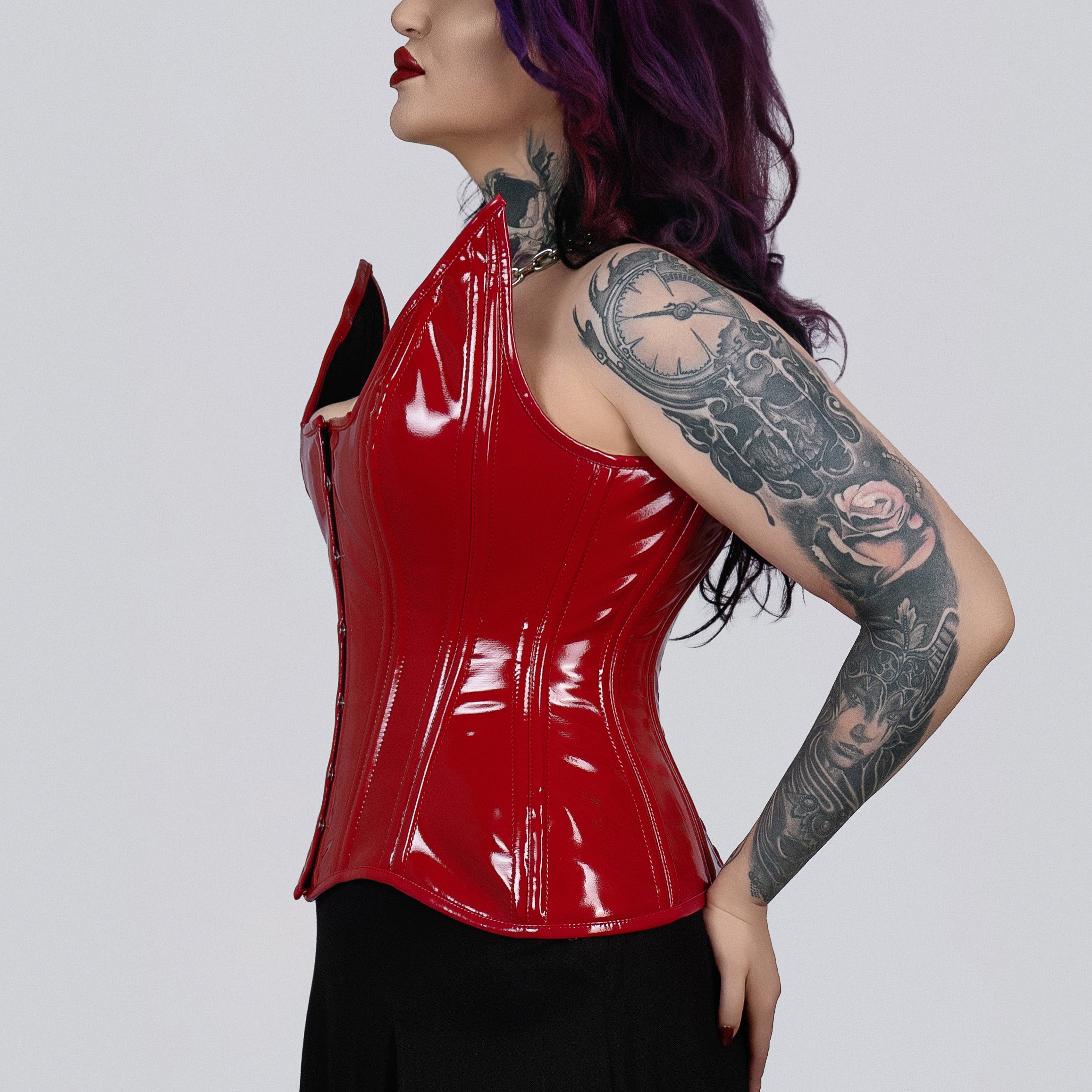 side red gothic corset