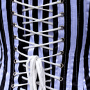 striped overbust corset jessica lace-up back closeup - corsets island