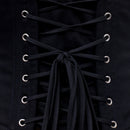 trixie black cotton waspie corset lace up back close up detail corsets island