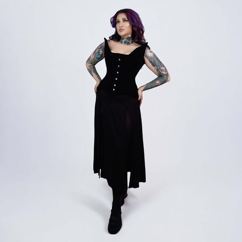 velvet overbust corset hourglass shape full body styled - corsets island