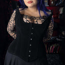 velvet overbust corset peak bust styled gothic look - corsets island