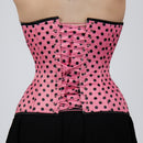 Jessica - Rockabilly Pink Black Polka Dot Pin Up Corset