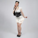 Lily - Black White Polka Dot Pin Up Steel Boned Waspie Corset