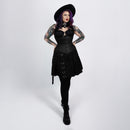 vivian black cotton curvy corset gothic fashion full body lifestyle shot corsets island