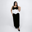 vivian white cotton curvy corset plus size full body front view waist shaping corsets island